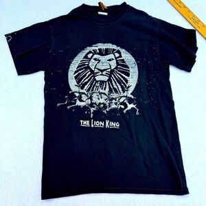 Disney Lion King Broadway Show Vintage T shirt size S Small black with speckles